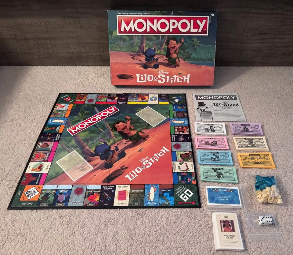 MONOPOLY LILO & STITCH BOARD GAME (MISSING TOKENS) - $5 - photo 2