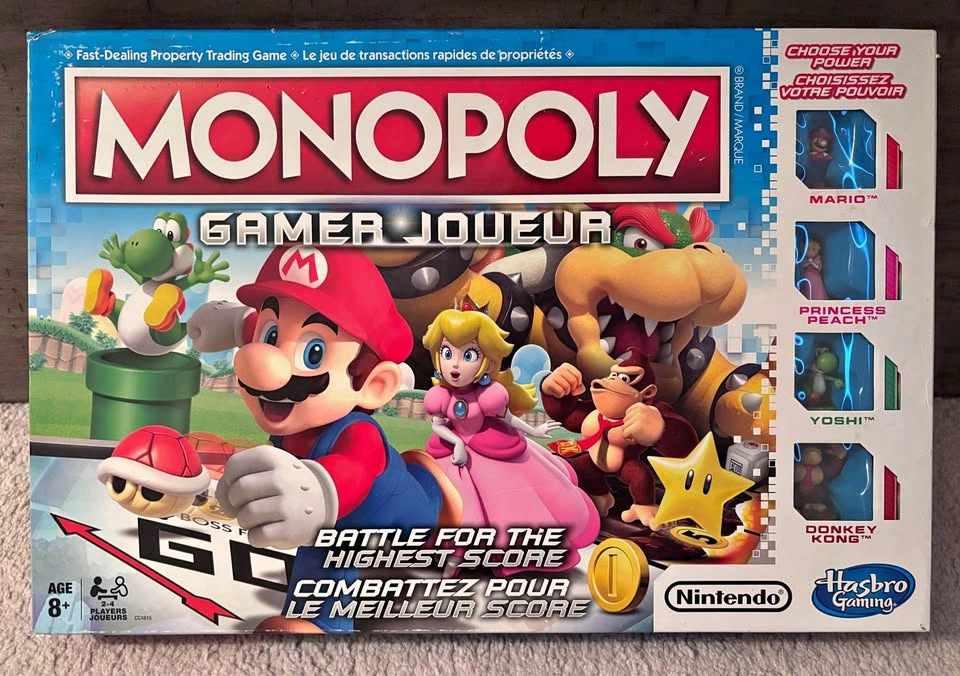MONOPOLY SUPER MARIO BROS. GAMER BOARD GAME - $25.00