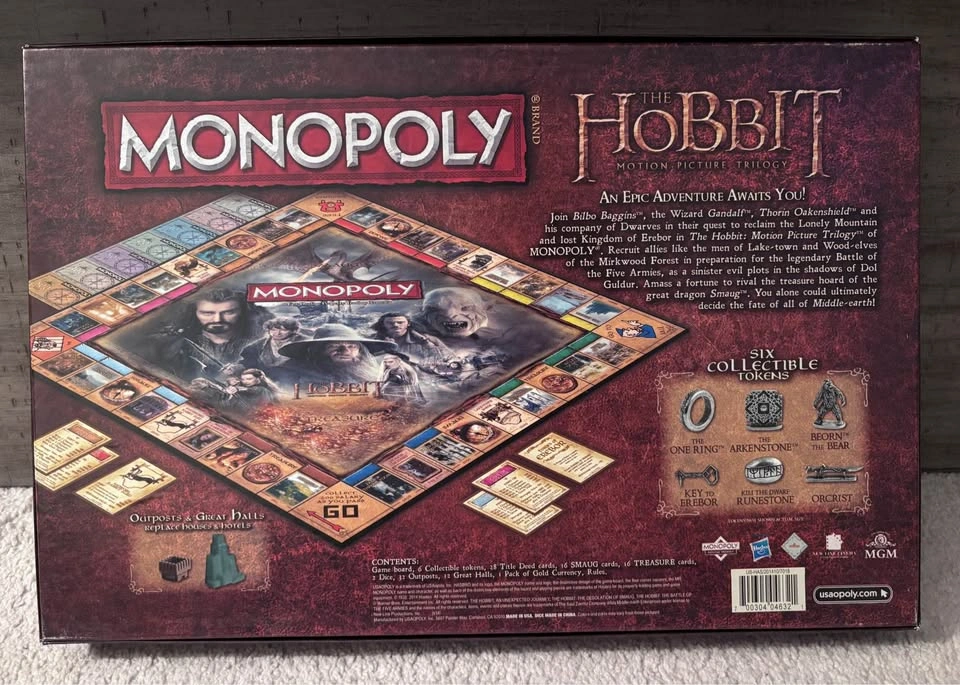 MONOPOLY THE HOBBIT - MOTION PICTURE TRILOGY BOARD GAME (MISSING - photo 3