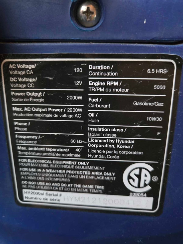 Generator Hyundai 2000 - photo 2