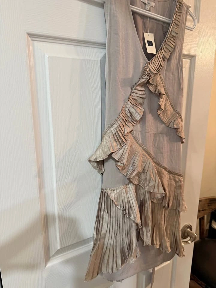 Gap Taupe Ruffle Dress - XS