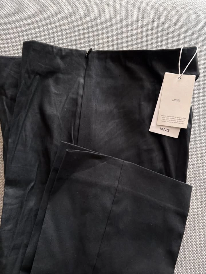 MANGO Women's Black Linen flare trousers ~ Size 8 *NWT* 🌱 - photo 4