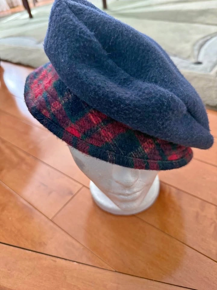 Tristan & Iseut Plaid Navy Beret