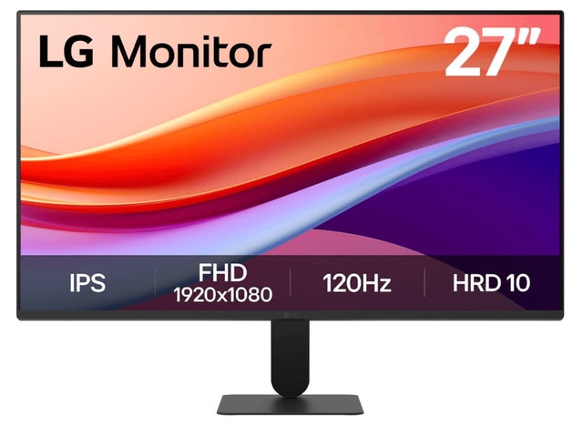 27" LG Monitor: Full HD, 120Hz, sRGB 99% (New)