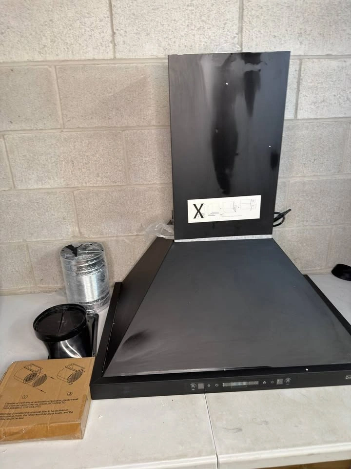 IKTCH 30 inch Black Wall Mount Range Hood, 900 CFM - photo 3