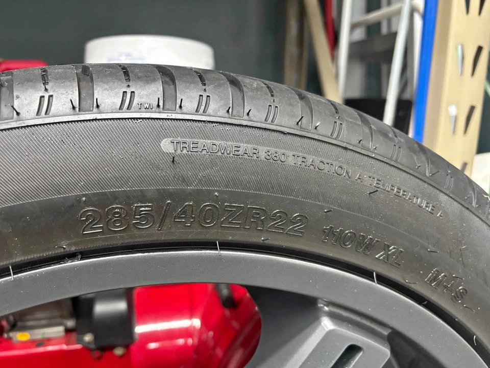 22" -10.5 Gun Metal Rims and Tires