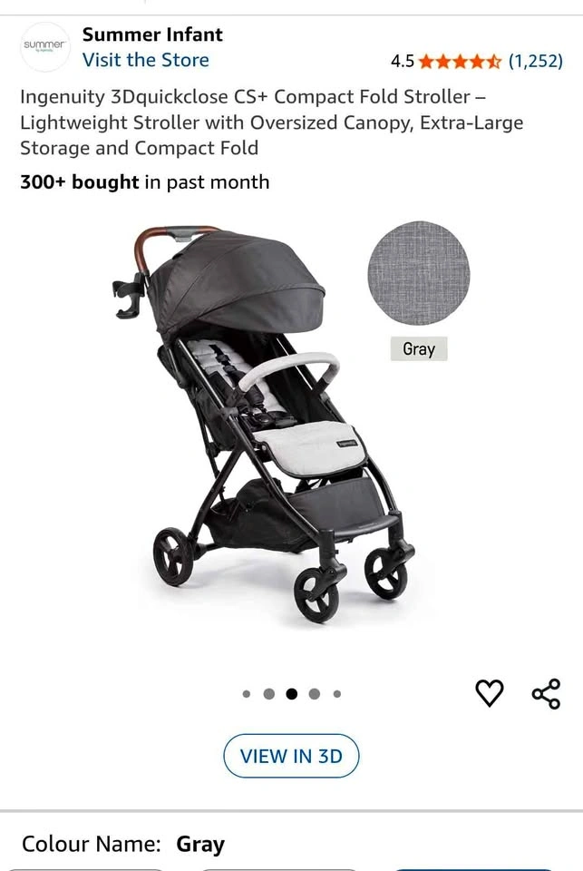 Ingenuity 3D Quick Close Compact Stroller