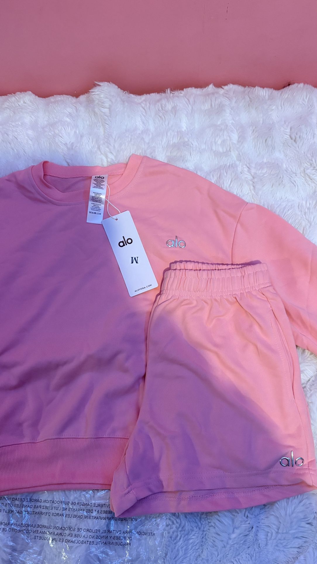 pink alo set size medium