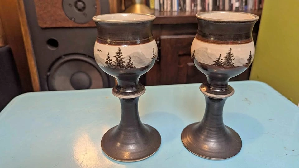 Vintage stoneware chalices