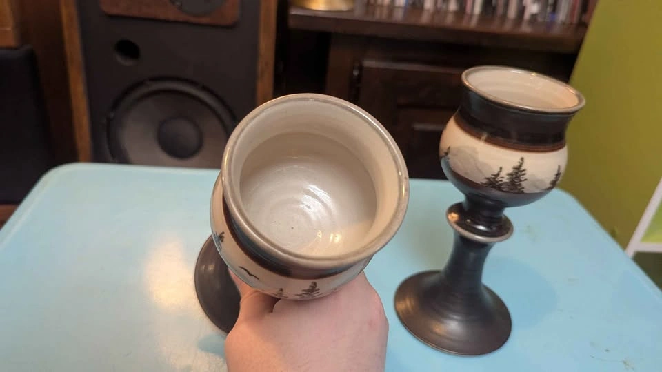 Vintage stoneware chalices - photo 2