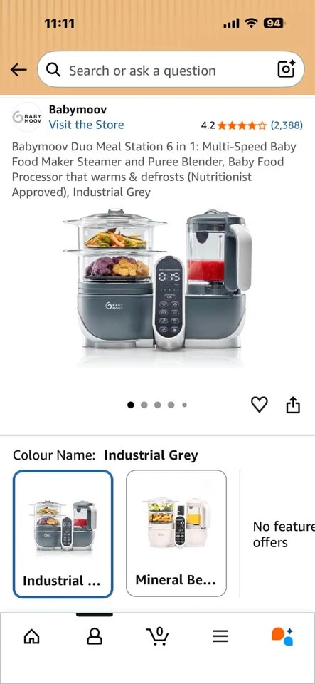 Baby Food Maker. Brand Baby Moov. Price at Amazon 199$ - photo 3