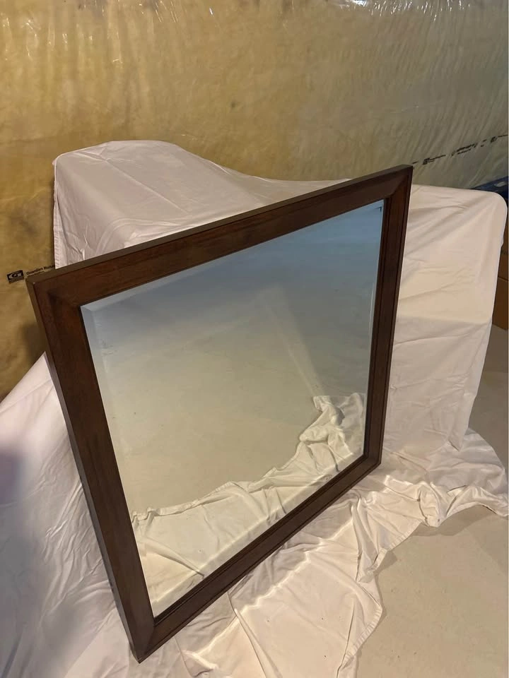 Large 40" x 40" Square Mirror – Wood Frame - photo 2