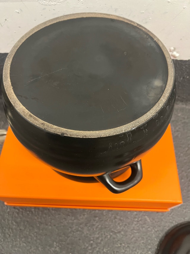 Black Ceramic Pot with Lid – Good Condition - photo 4