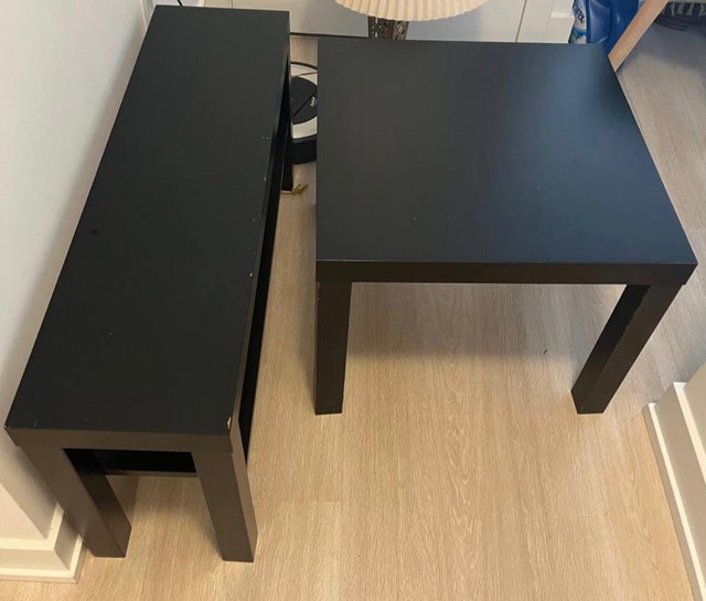 Ikea Lack Tables - Coffee & Side Table Set (Black)