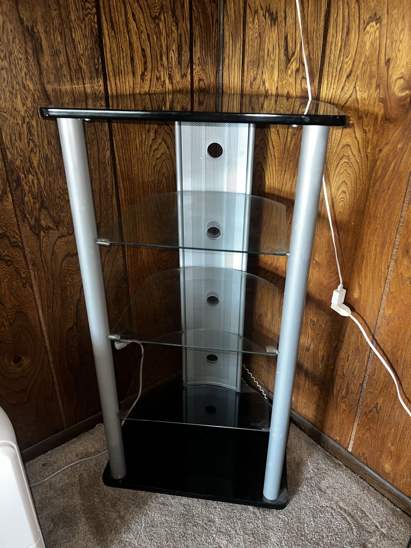 Media Stand with Tempered Glass