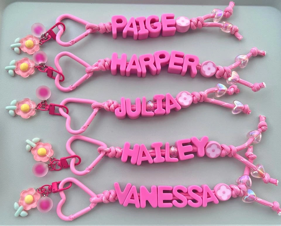 Pink theme BFF keychain, birthday goodie bags, kids gifts
