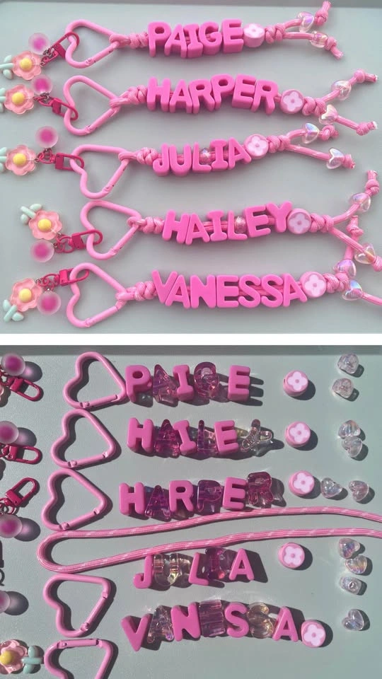 Pink theme BFF keychain, birthday goodie bags, kids gifts - photo 5