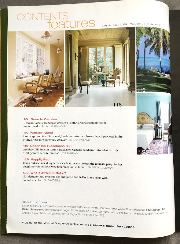 Southern Accents Magazine July/August 2003 - photo 2