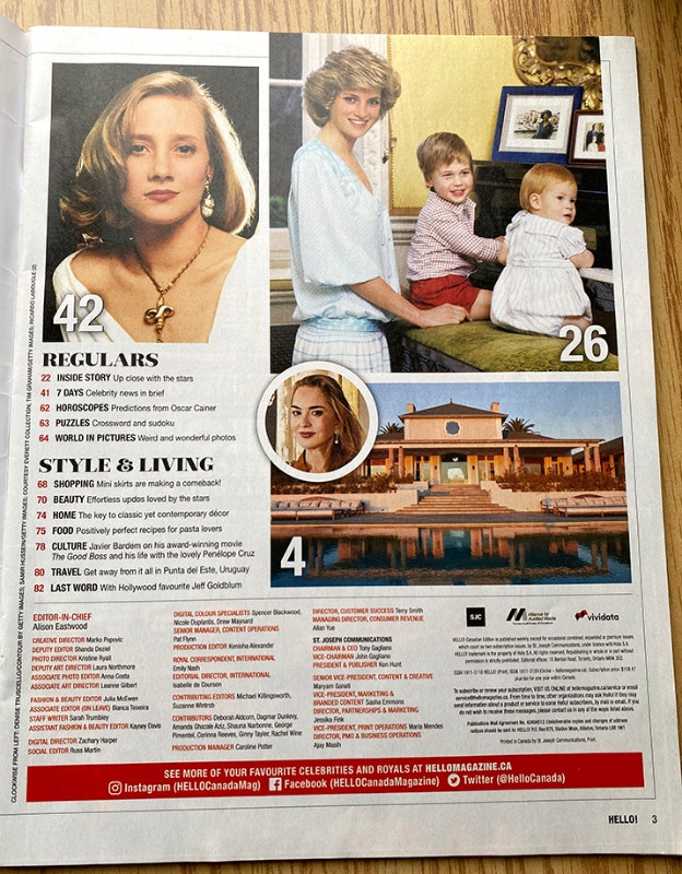 Hello Canada Magazine Anne Heche 5 Aug. 2022 Olivia Newton John - photo 2