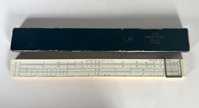 Vintage Hughes-Owens 1768C Bamboo Slide Rule