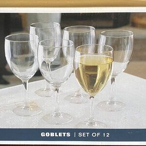 Home Essentials Set of 12 Goblets New Everyday Basics 10.5 Ounce
