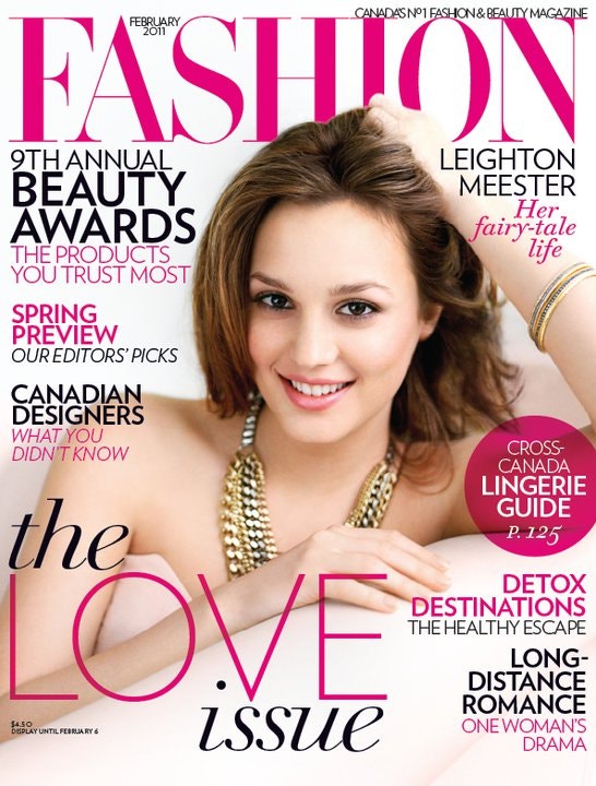 Canada's FASHION Magazine Feb 2011 Cover Leighton Meester
