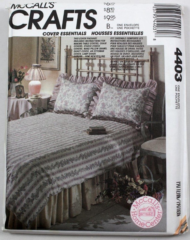 McCalls Crafts Home Decorating #4403 Cover Essentials Bedding
