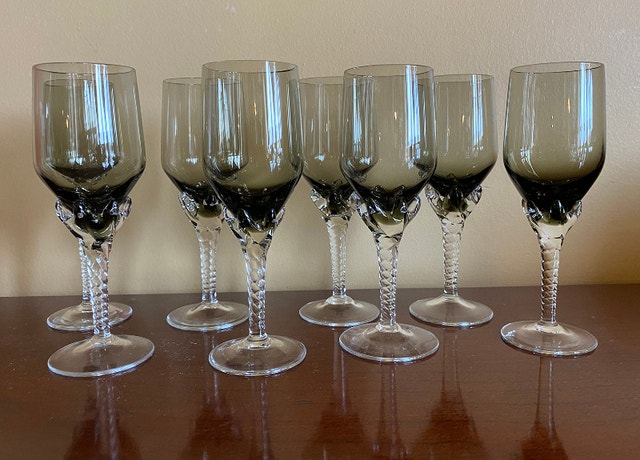 8 Vintage Cocktail Glasses Sasaki Style
