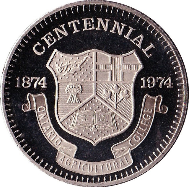 CENTENNIAL DOLLAR CANADA ONTARIO AGRICULTURAL COLLEGE GUELPH
