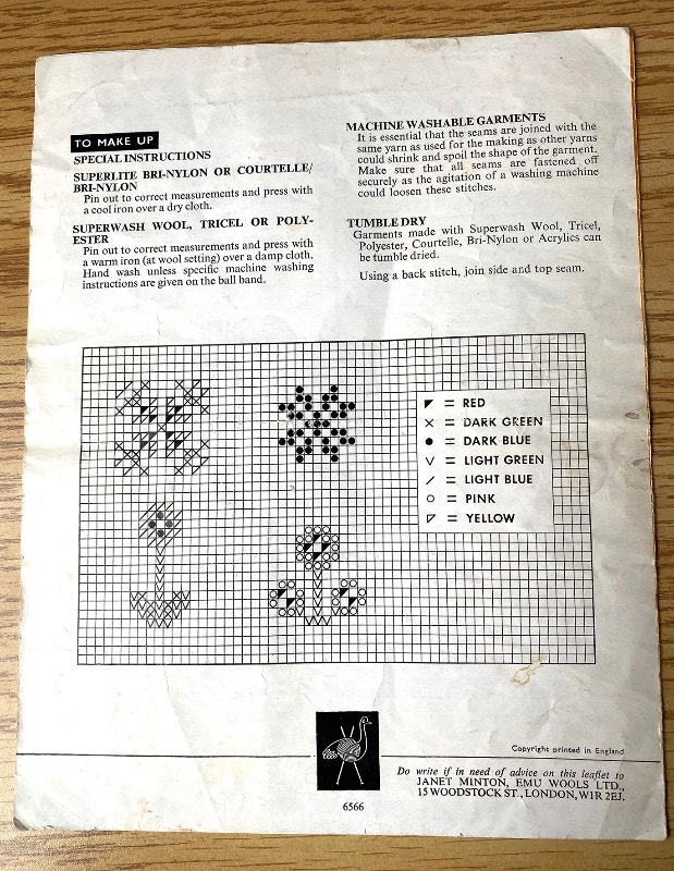 Vintage Emu 6566 Mittens Pattern DK Wool - photo 2