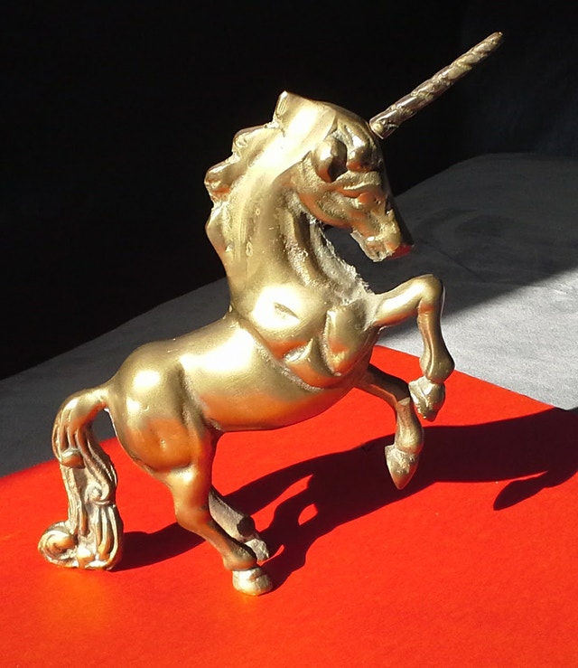 Vintage Solid Brass Unicorn Statuette Figurine 20 cm / 7" - photo 2