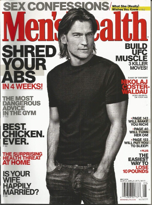 Men's Health Magazine May 2013 Nikolaj Coster-Waldau Shred Abs