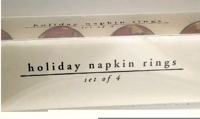 Set of 4 Pier 1 Imports Brass Holiday Napkin Rings - photo 3