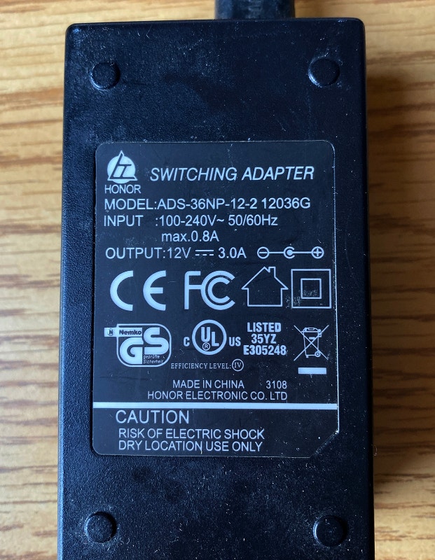 36W AC Adapter For HONOR ADS-36NP-12-2 12036G