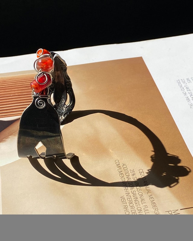 Bracelet Art-piece made from Silver Plated Stainless Steel Fork - photo 4