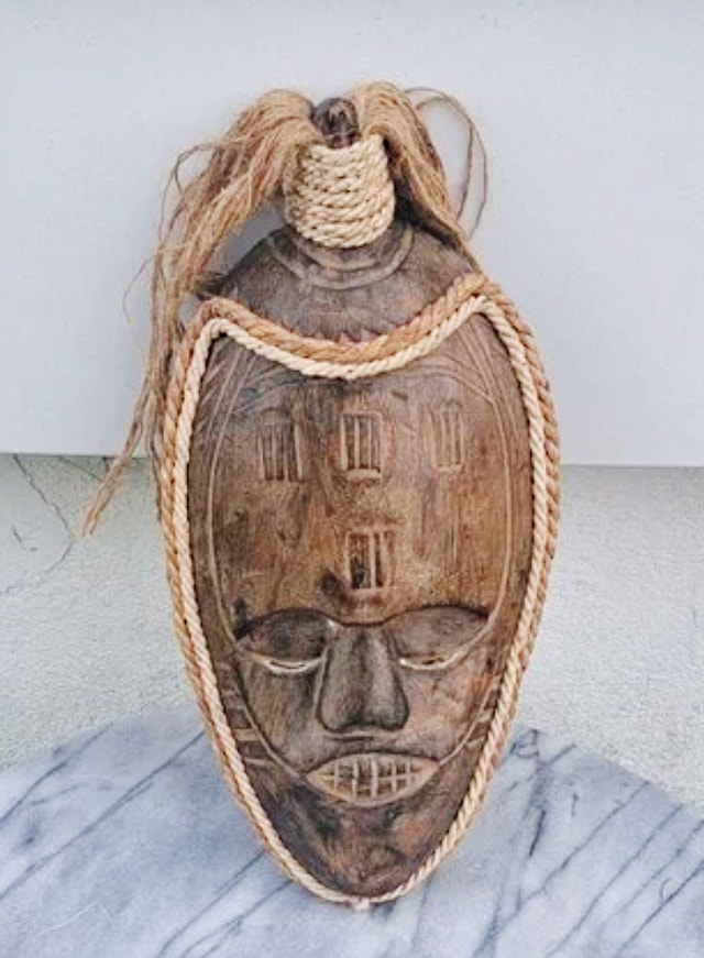 Handcrafted Tribal Wooden Mask Wall Hanging Home Decor Indonesia