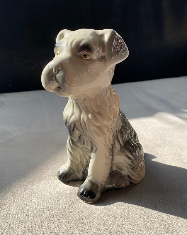 Vintage Ceramic Scottie Dog Statuette 6 Inches Tall