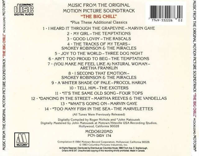 The Big Chill: Original Motion Picture Soundtrack CD - photo 2