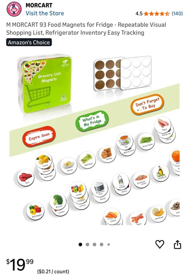 🌱 Meal planner / grocery list fridge magnets (set of 93) - photo 2