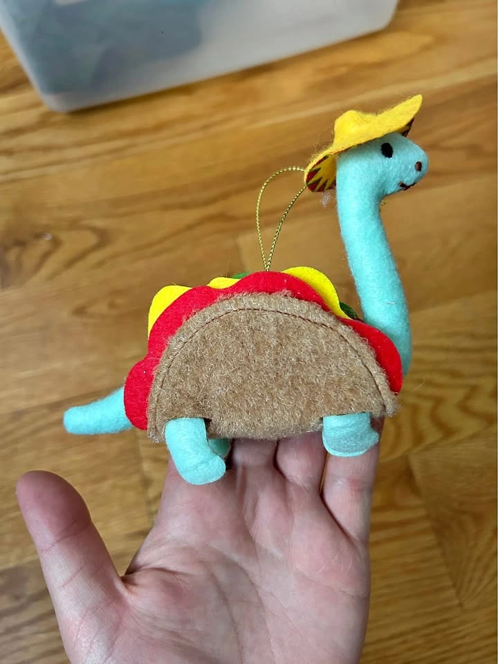 🌱 Tacosaurus handmade Christmas ornament