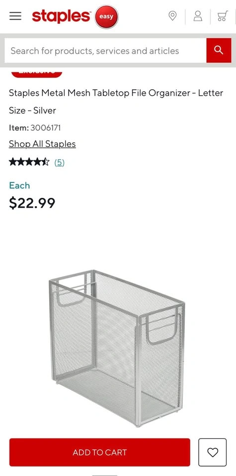 Black Metal Table Top File Organizer - photo 5