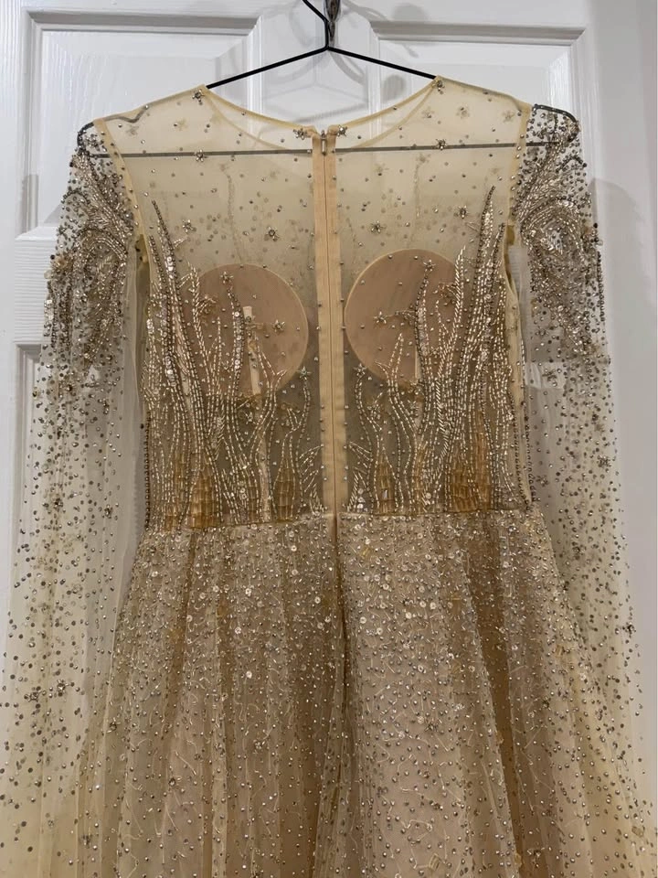 Dazzling Gold Shimmer Evening Gown - Full Sequin - photo 5