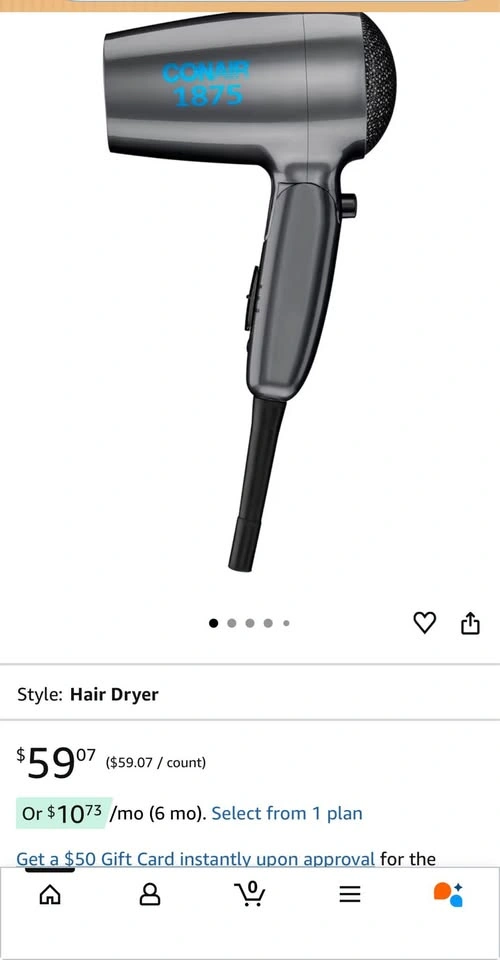 Conair 1875 Hair Dryer with Folding Handle - photo 3