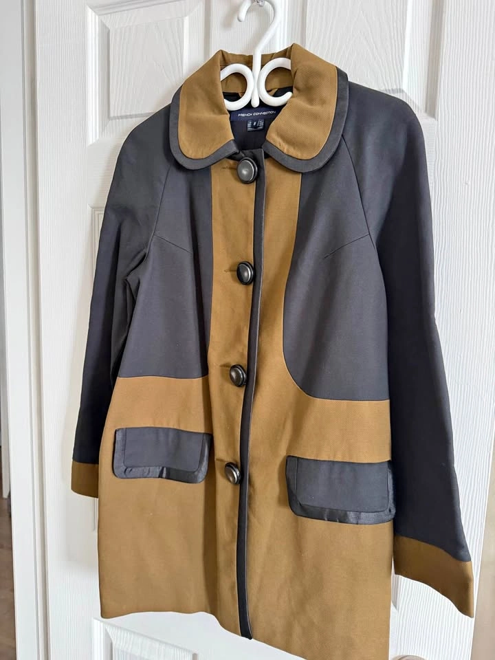French Connection Color Block Coat Size 8