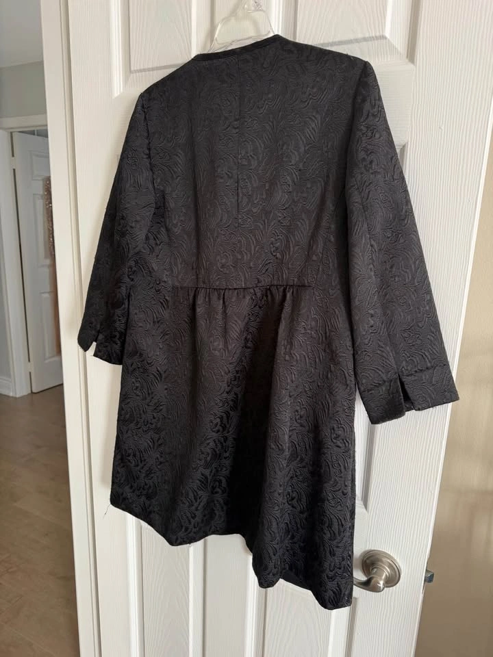 Black Textured Pattern Jacket Coat - photo 2