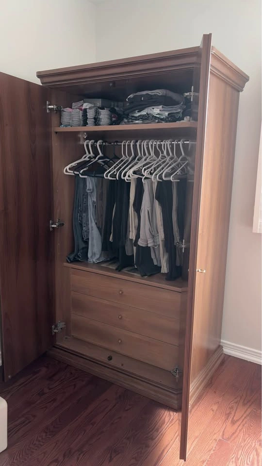 Dark Wood Wardrobe Armoire - photo 2