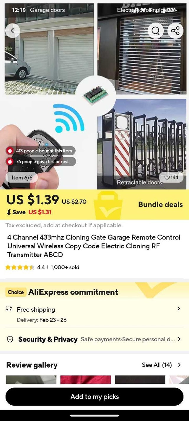 Universal Garage Remote Key - photo 4
