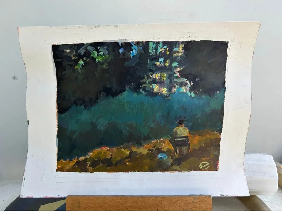 Night Fishing Original Acrylic Painting image indicator(2)