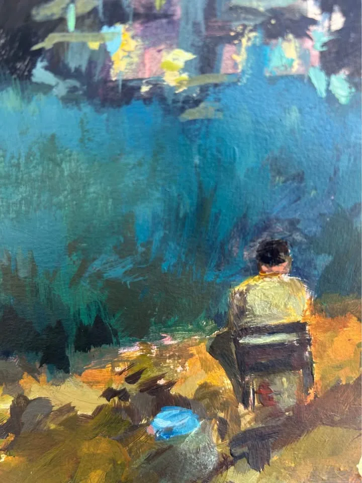 Night Fishing Original Acrylic Painting image indicator(3)