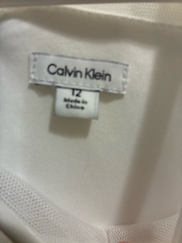 Cranston: Girls White Calvin Klein Dress Sz 12 - photo 3